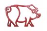 Rustic Red Cast Iron Pig Shaped Trivet 8 - 1
