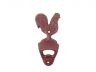 Rustic Red Whitewashed Cast Iron Rooster Bottle Opener 6 - 2