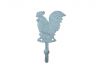 Rustic Light Blue Cast Iron Rooster Hook 7 - 1