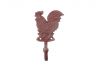 Rustic Red Whitewashed Cast Iron Rooster Hook 7 - 1
