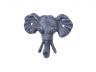 Rustic Dark Blue Cast Iron Elephant Hook 5 - 1