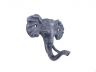 Rustic Dark Blue Cast Iron Elephant Hook 5 - 2