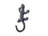 Rustic Dark Blue Cast Iron Lizard Hook 6 - 1