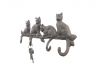 Cast Iron Sitting Cat Family Decorative Metal Wall Hooks 11 - 1