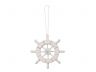 White Decorative Ship Wheel With Seashell Christmas Tree Ornament  6 - 1