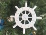 White Decorative Ship Wheel With Starfish Christmas Tree Ornament 6 - 2