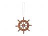 Rustic Wood Finish Decorative Ship Wheel With Anchor Christmas Tree Ornament 6 - 1