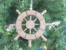 Rustic Wood Finish Decorative Ship Wheel Christmas Tree Ornament 6 - 2