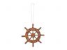Rustic Wood Finish Decorative Ship Wheel Christmas Tree Ornament 6 - 1