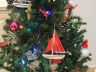 Wooden Red Sailboat Model with Red Sails Christmas Tree Ornament 9 - 1