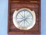 Solid Brass Captains Desk Compass w- Rosewood Box 4 - 2