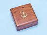 Solid Brass RMS Titanic Compass 4 w- Rosewood Box - 5