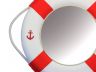 Classic White Decorative Anchor Lifering Mirror With Red Bands 15 - 6
