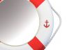 Classic White Decorative Anchor Lifering Mirror With Red Bands 15 - 8