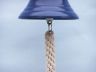 Solid Brass Hanging Ships Bell 9 - Blue Powder Coated - 2