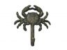 Antique Seaworn Bronze Cast Iron Wall Mounted Crab Hook 5 - 1