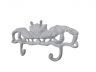 Whitewashed Cast Iron Decorative Crab Metal Wall Hooks 10.5 - 1