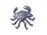 Rustic Dark Blue Cast Iron Decorative Crab with Six Metal Wall Hooks 7 - 5