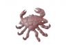 Red Whitewashed Cast Iron Decorative Crab with Six Metal Wall Hooks 7 - 5