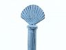 Rustic Dark Blue Whitewashed Cast Iron Seashell Extra Toilet Paper Stand 16 - 1