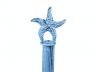 Rustic Dark Blue Whitewashed Cast Iron Starfish Extra Toilet Paper Stand 15 - 1