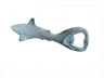 Dark Blue Whitewashed Cast Iron Shark Bottle Opener 6 - 1