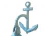 Dark Blue Whitewashed Cast Iron Wall Hanging Anchor Bell 8 - 3