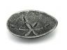 Antique Silver Cast Iron Sand Dollar Decorative Plate 6 - 3