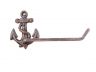 Rustic Copper Cast Iron Anchor Bathroom  Set of 3 - Large Bath Towel Holder and Towel Ring and Toilet Paper Holder - 3