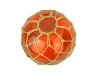 Orange Japanese Glass Fishing Float Bowl with Decorative Brown Fish Netting 10 - 3