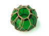 Green Japanese Glass Fishing Float Bowl with Decorative Brown Fish Netting 6 - 11
