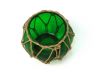 Green Japanese Glass Fishing Float Bowl with Decorative Brown Fish Netting 6 - 5
