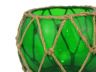 Green Japanese Glass Fishing Float Bowl with Decorative Brown Fish Netting 6 - 2