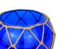 Dark Blue Japanese Glass Fishing Float Bowl with Decorative Brown Fish Netting 8 - 2