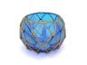 Light Blue Japanese Glass Fishing Float Bowl with Decorative Brown Fish Netting 8 - 4