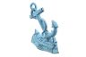 Set of 2 - Dark Blue Whitewashed Cast Iron Anchor Book Ends 8 - 1