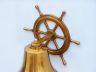 Brass Plated Hanging Ship Wheel Bell 8 - 3