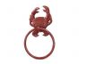 Rustic Red Cast Iron Crab Towel Holder 8 - 1