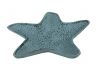 Dark Blue Whitewashed Cast Iron Starfish Decorative Bowl 8 - 3