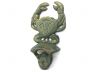 Antique Bronze Cast Iron Wall Mounted Crab Bottle Opener 6 - 1