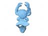 Dark Blue Whitewashed Cast Iron Wall Mounted Crab Bottle Opener 6 - 1