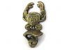 Antique Gold Cast Iron Wall Mounted Crab Bottle Opener 6 - 1