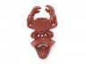Red Whitewashed Cast Iron Wall Mounted Crab Bottle Opener 6 - 1