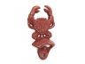 Red Whitewashed Cast Iron Wall Mounted Crab Bottle Opener 6 - 1