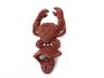 Red Whitewashed Cast Iron Wall Mounted Crab Bottle Opener 6 - 2