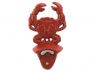 Rustic Red Cast Iron Wall Mounted Crab Bottle Opener 6 - 1