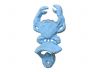 Rustic Light Blue Cast Iron Wall Mounted Crab Bottle Opener 6 - 1