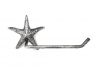 Antique Silver Cast Iron Starfish Bathroom Set of 3 - Large Bath Towel Holder and Towel Ring and Toilet Paper Holder - 3