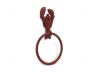 Red Whitewashed Cast Iron Lobster Towel Holder 9 - 2