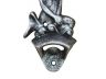 Antique Silver Cast Iron Wall Mounted Mermaid Bottle Opener 6 - 3
